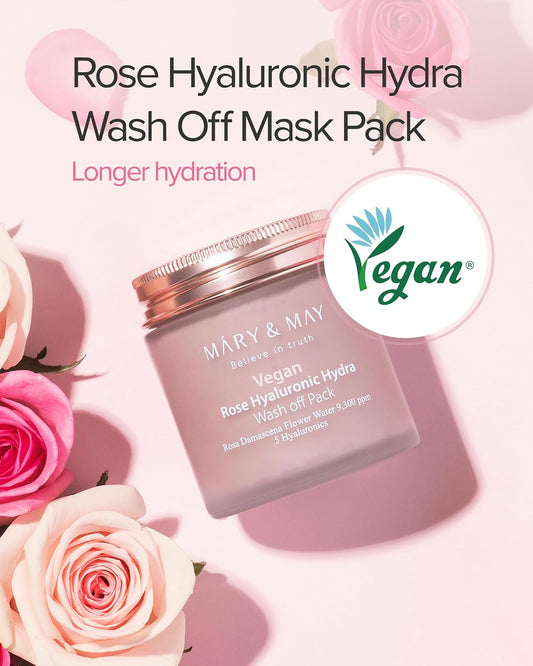MARY & MAY Rose Hyaluronic Hydra Wash off Pack (125 G)
