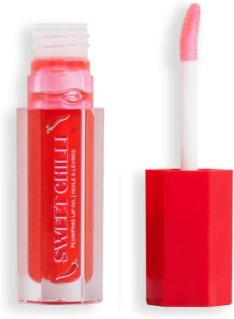 , Olio Labbra Volumizzante Sweet Chilli, Effetto Lucido, Contiene Vitamina E, Rosso, 4Ml