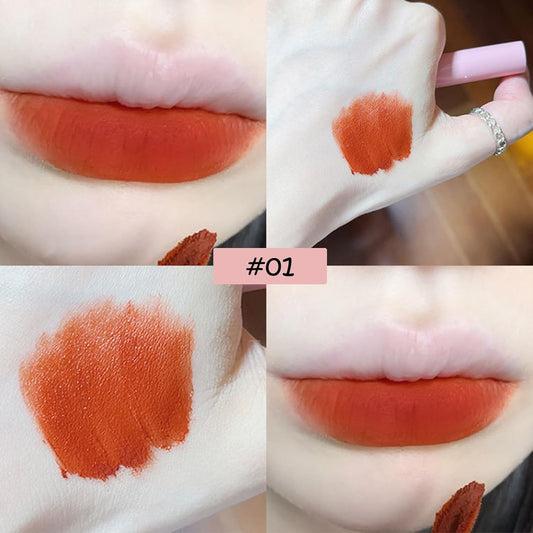 Set Di 6 Lucidalabbra Liquido in Velluto Opaco Nude Durevole, Impermeabile, Antiaderente, Non Sbiadisce, Rossetto Rosso, Regalo per Donne