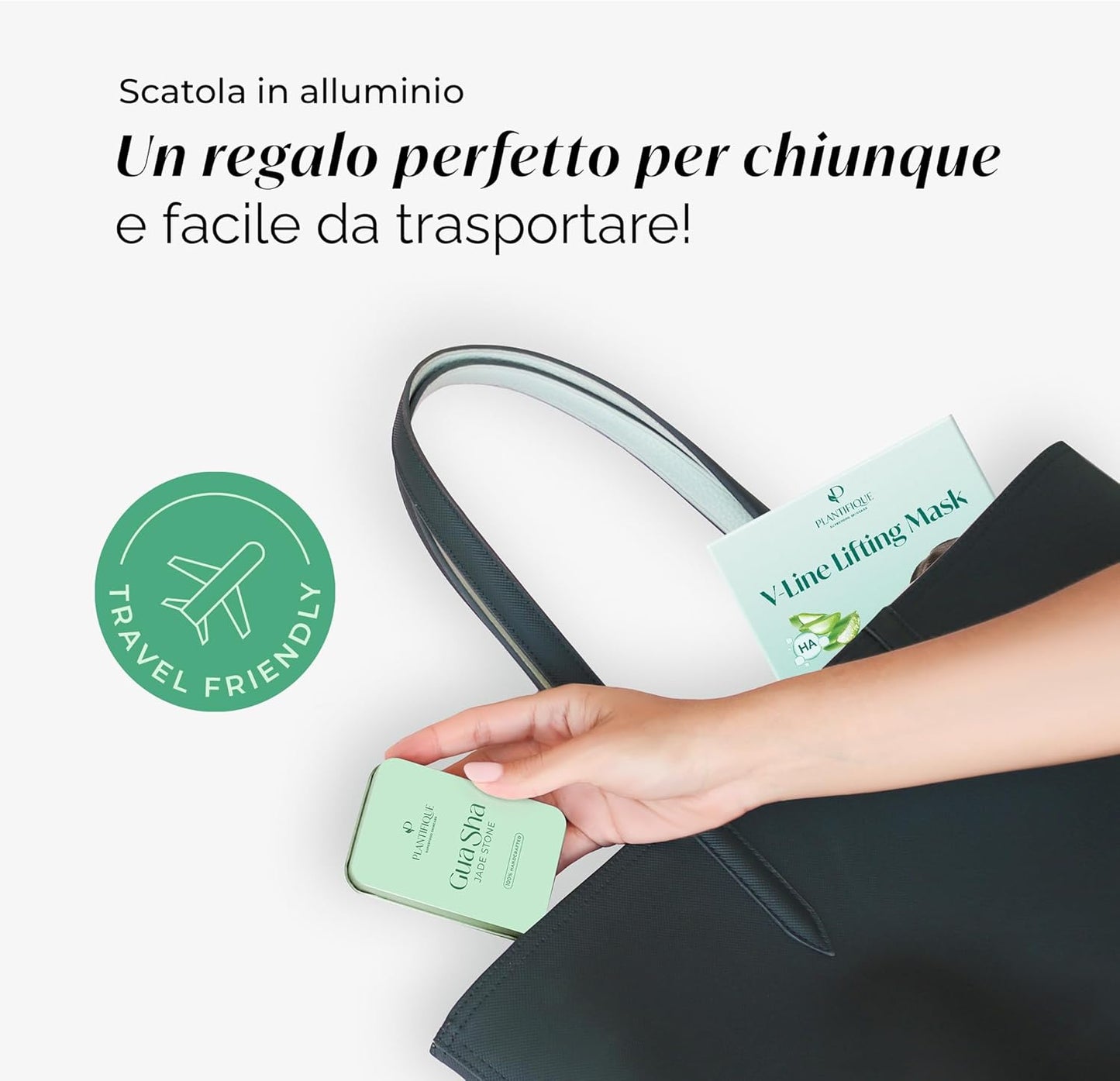 Gua Sha Viso Giada | Jade Guasha Pietra Massaggiatore Antirughe | Kit Skincare Face Massager | Idea Regalo Completo Facciale Corpo Piedi Massaggio Originale