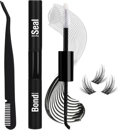 Set Di Pinzette per Ciglia E Sigillatura per Ciglia 2 in 1 Con Pettine, Colla per Ciglia Impermeabile E Pinzette