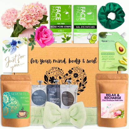 SPA DAY Scatola Coccole, Regalo Donna Compleanno, Set Regalo Donna, Set Bagno Spa, Confezione Relax Compleanno,  - Classico Verde