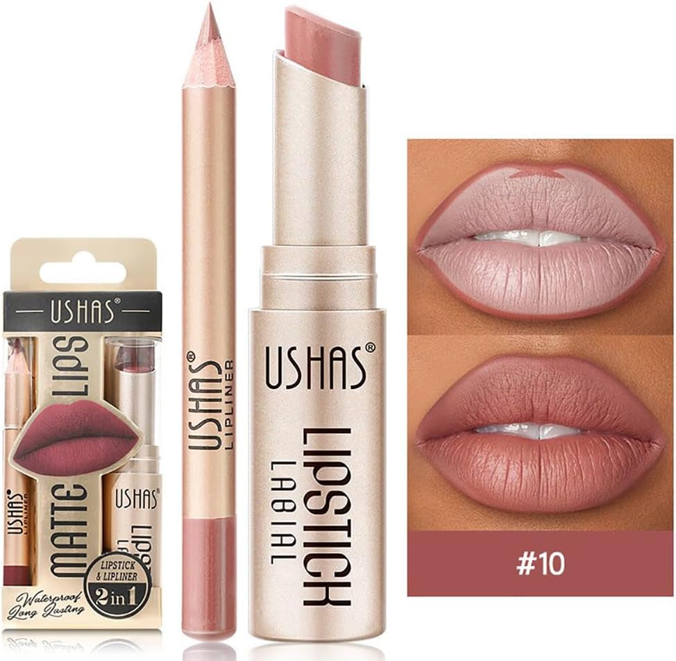 6 Colori Rossetto Opaco Set 3 Colori Matte Lip Liner Penne + 3 Colori Rossetto Opaco Vellutato Alta Pigmentato Lunga Durata Kit Trucco Labbra Con Bel Pacchetto Regalo