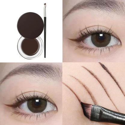 Gel Eyeliner, Gel Eyeliner in Crema a Lunga Durata Impermeabile, Pigmenti Ad Alta Intensità Trucco per Eyeliner a Prova Di Sbavature, Eyeliner Waterproof Con Pennelli Eyeliner Marrone