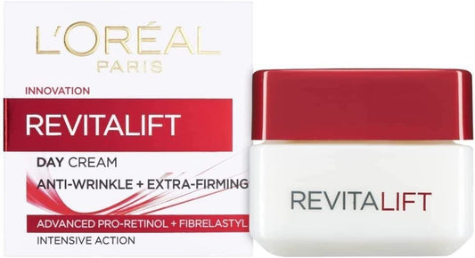 Crema Da Giorno Idratante L'Oréal Paris Revitalift, Riduce La Comparsa Delle Rughe, Rassoda, Idrata E Idrata La Pelle, Pro-Retinolo Ed Elasti-Peptidi, 50 Ml (La Confezione Può Variare)