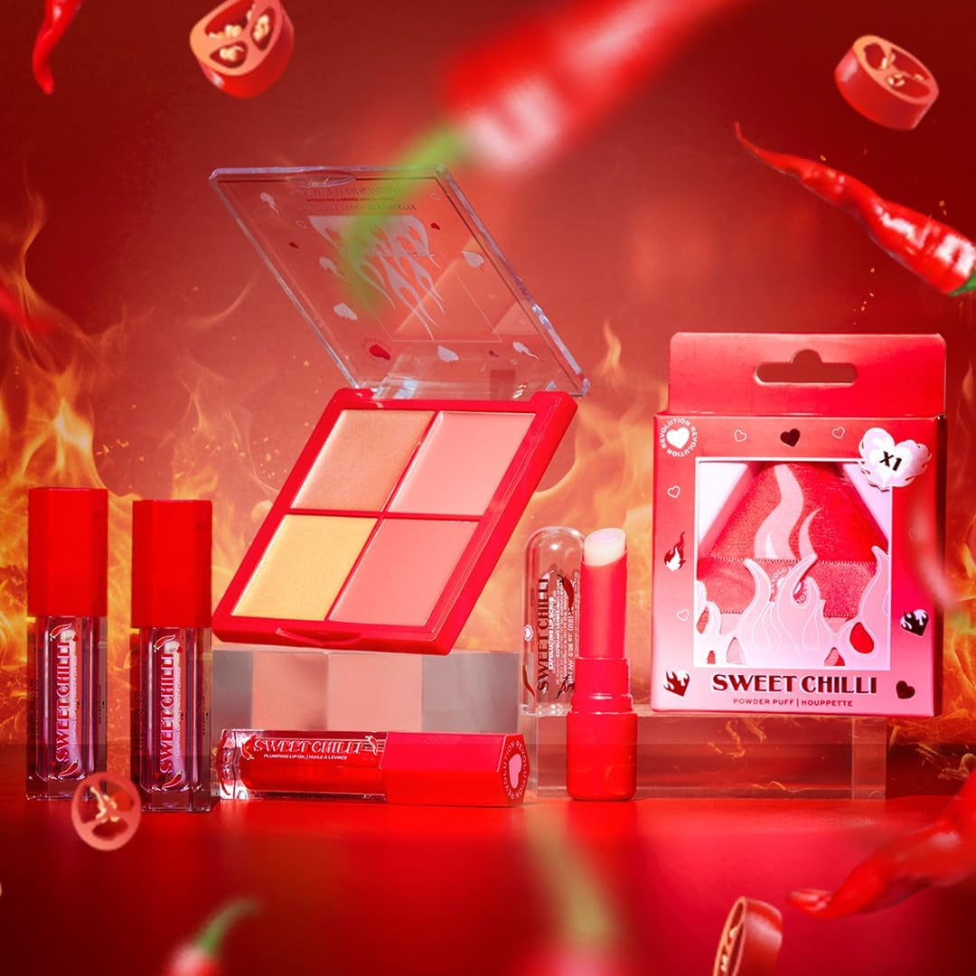 , Olio Labbra Volumizzante Sweet Chilli, Effetto Lucido, Contiene Vitamina E, Rosso, 4Ml