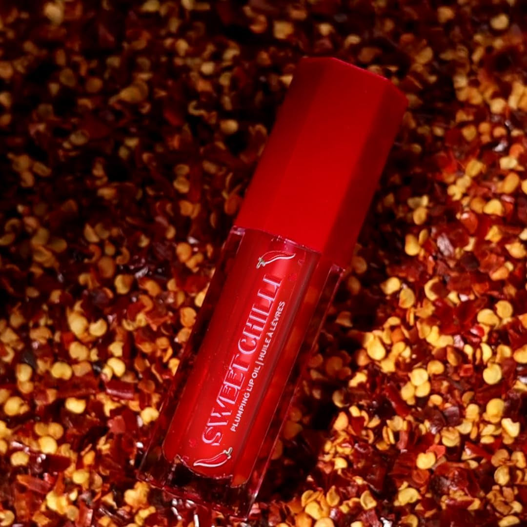 , Olio Labbra Volumizzante Sweet Chilli, Effetto Lucido, Contiene Vitamina E, Rosso, 4Ml