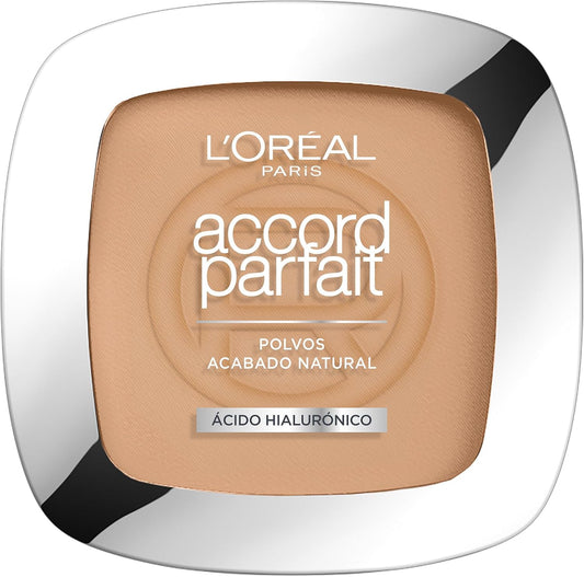 L'Oréal Paris - Poudre Fondante Accord Parfait, Cipria Fondente Perfezionatrice, per Pelli Normali a Miste, Colore: Beige Rosato (3.R), 9 G.