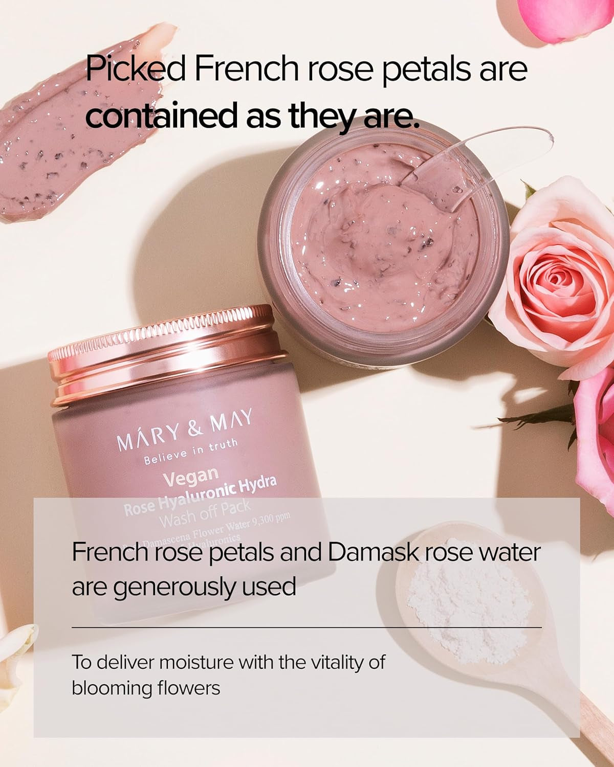 MARY & MAY Rose Hyaluronic Hydra Wash off Pack (125 G)