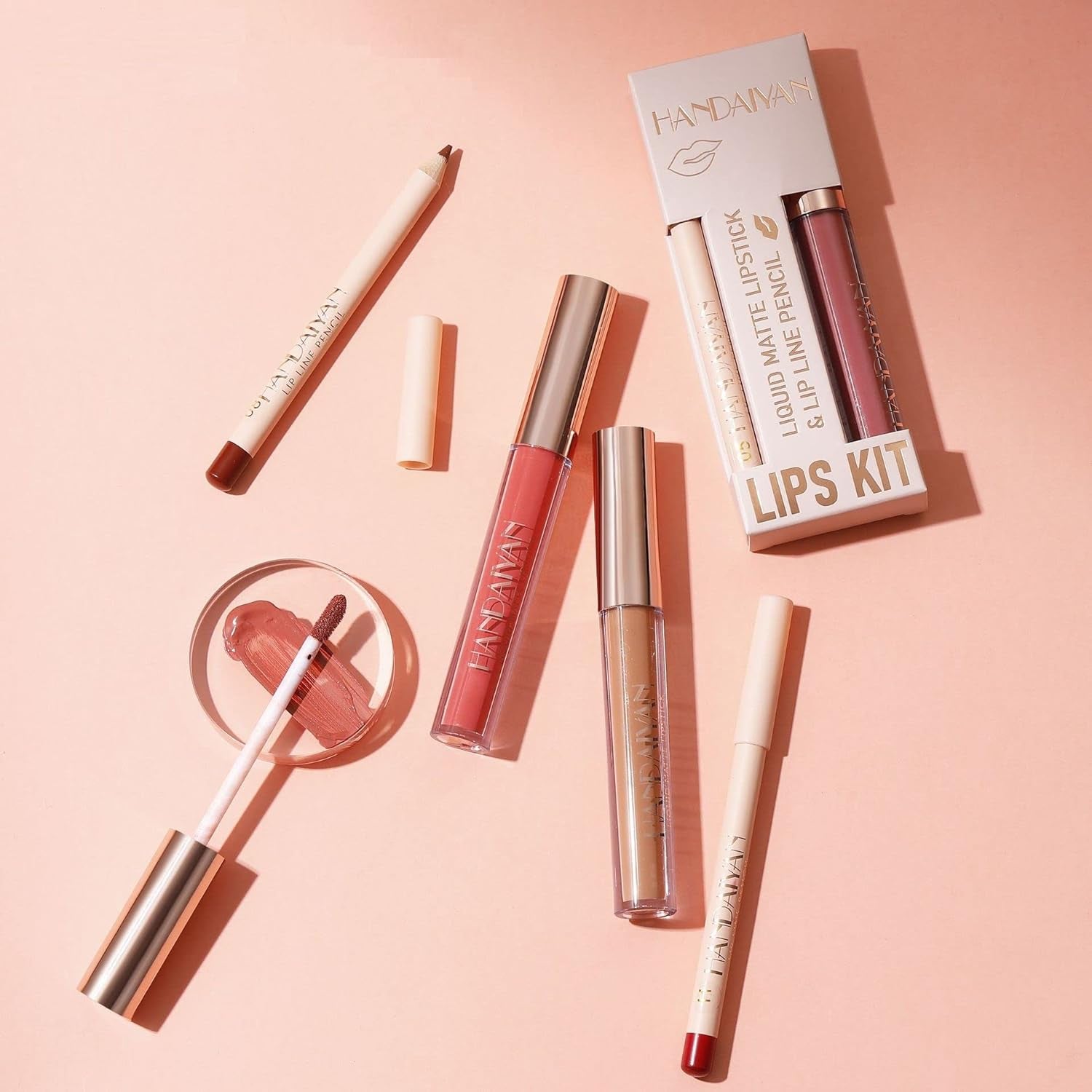 2 Pcs Set Di Trucco Matte Lip Liner E Rossetto, Velluto Liquido Opaco Gloss Impermeabile Di Lunga Durata, Rosso (09)