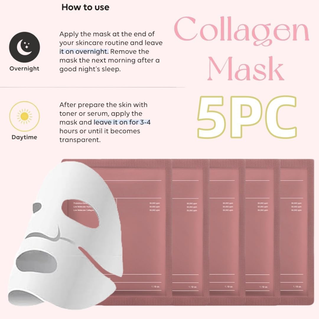 Bio Collagen Overnight Face Mask,5Pcs Bio Collagen Mask Overnight,Bio-Collagene Maschera,Maschera Viso Bio-Collagene,Bio-Collagen Real Deep Mask,Face Mask Overnight
