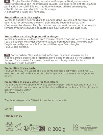 , Argile Blanche Surfine - 200 Gr