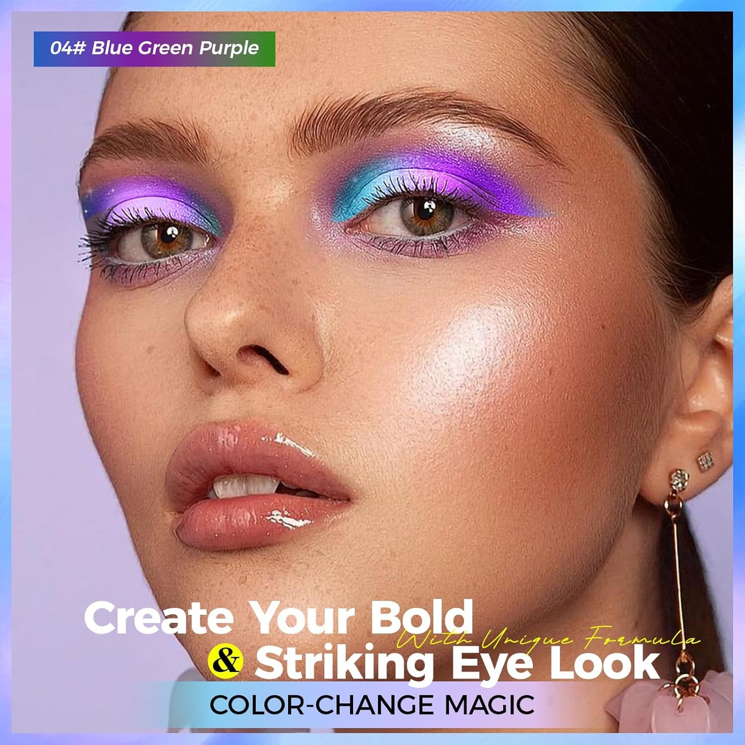 2-In-1 Gel Eyeliner and Eyeshadow Stick - Multicroma High Pigment Shimmer, Impermeabile Long Lasting Metallic Makeup (#04)