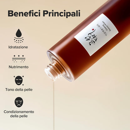 Tonico Viso Idratante Ginseng Essence Water per Pelli Secche E Spente. Trattamento Idratante Coreano per Uomini E Donne, 150 Ml, 5 Fl.Oz.