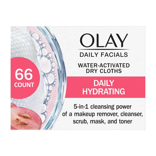 Daily Facial Wipes Daily Clean Wipes, 4 in 1 Con Acqua Attivata, 66 Conteggio Imballaggio Può Variare
