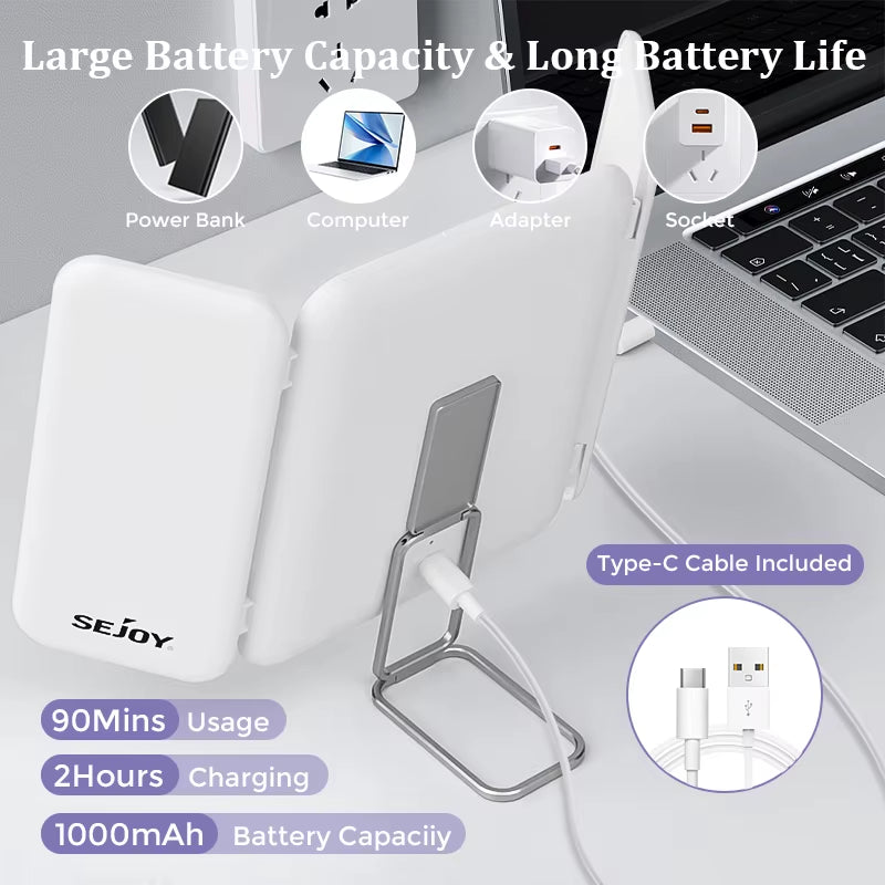 SEJOY Makeup Mirror LED Lights Adjustable, Rechargeable,For Dorm Dressing Fill Light Smart Complementary Makeup Mirror