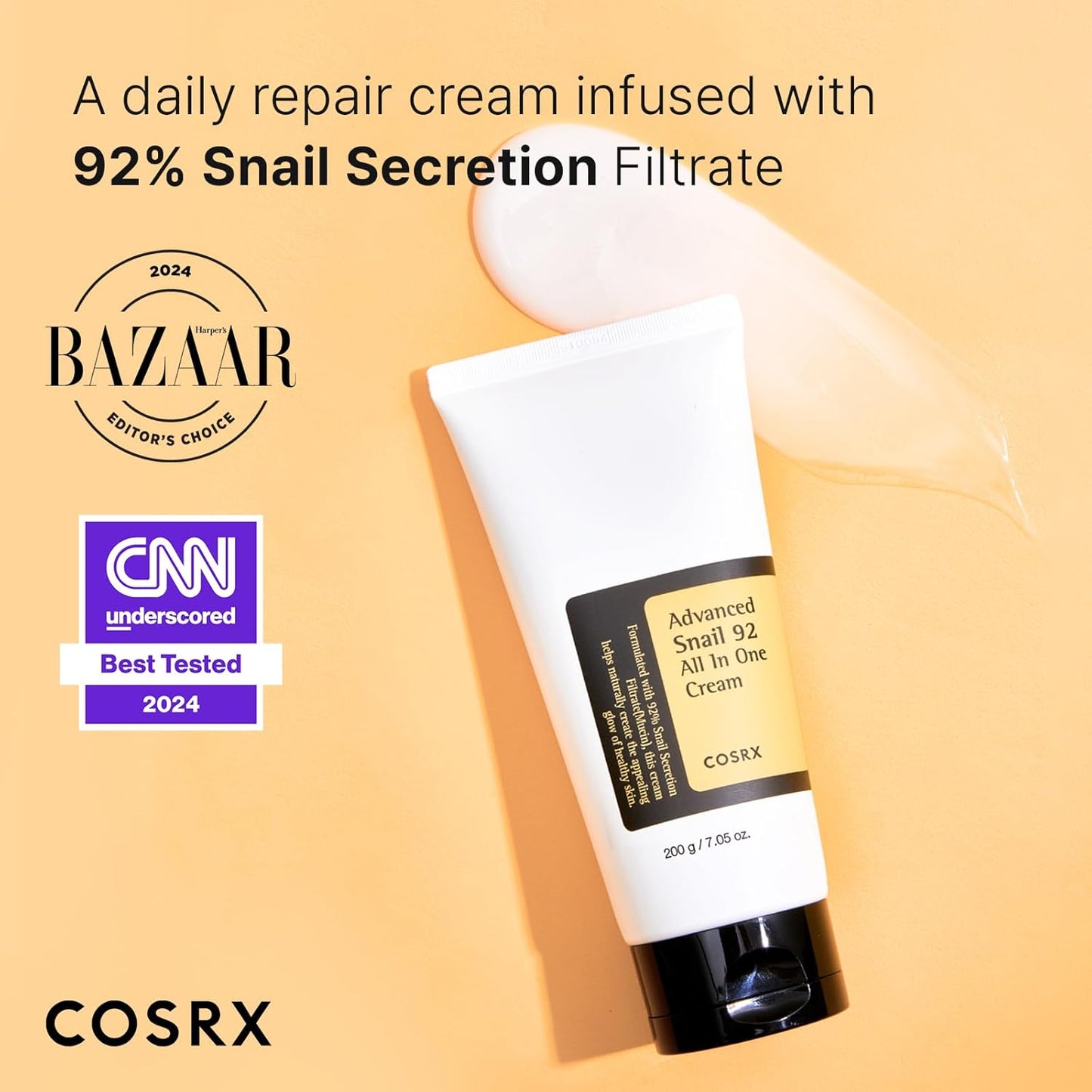 Advanced Snail 92 Crema Tutto in Uno, 7,05 Oz (Formato Grande), Gel Idratante Quotidiano per Il Viso Con Secrezione Di Mucina Di Lumaca per Pelle Secca, a Tendenza Acneica E Sensibile, 200 G