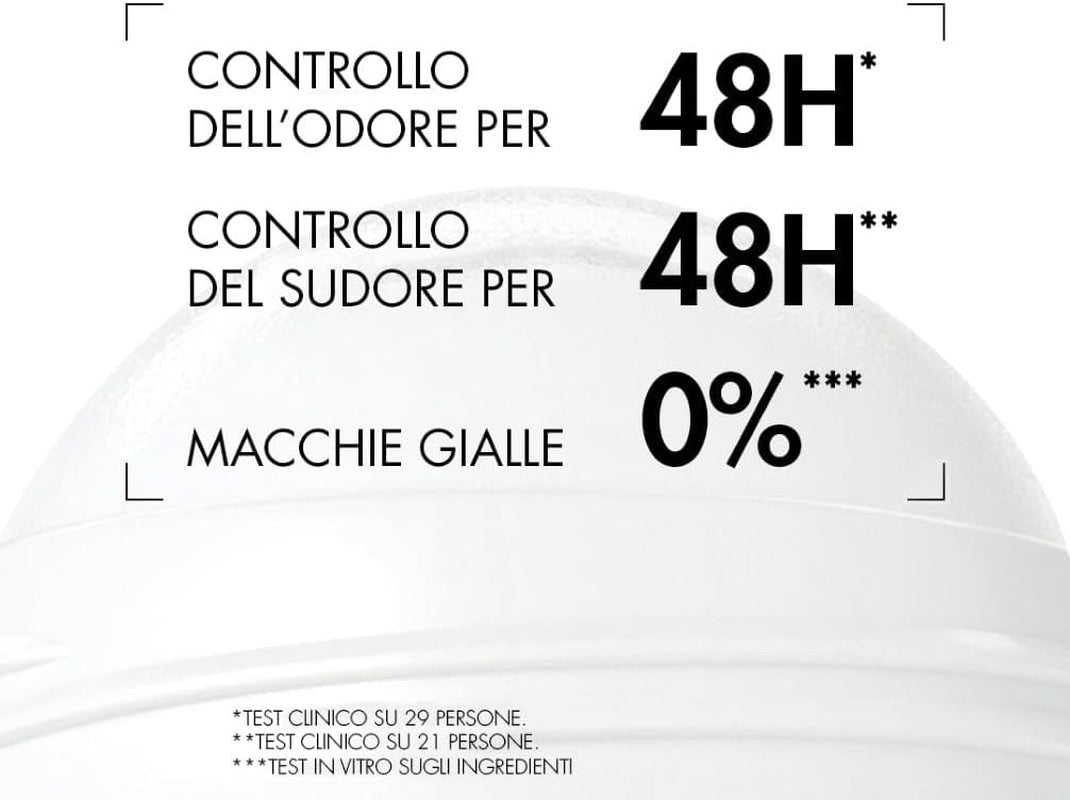 BIOTHERM, Deo Pure Invisible Roll-On, Deodorante Roll-On Antitraspirante, Efficace Fino a 48H, anti Macchie Bianche E Gialle Sui Vestiti, 75Ml