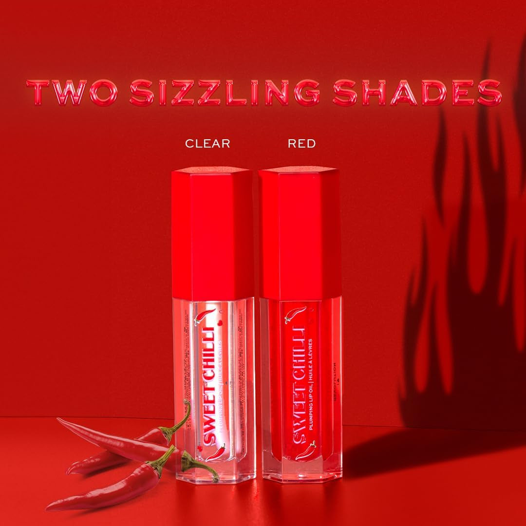 , Olio Labbra Volumizzante Sweet Chilli, Effetto Lucido, Contiene Vitamina E, Rosso, 4Ml