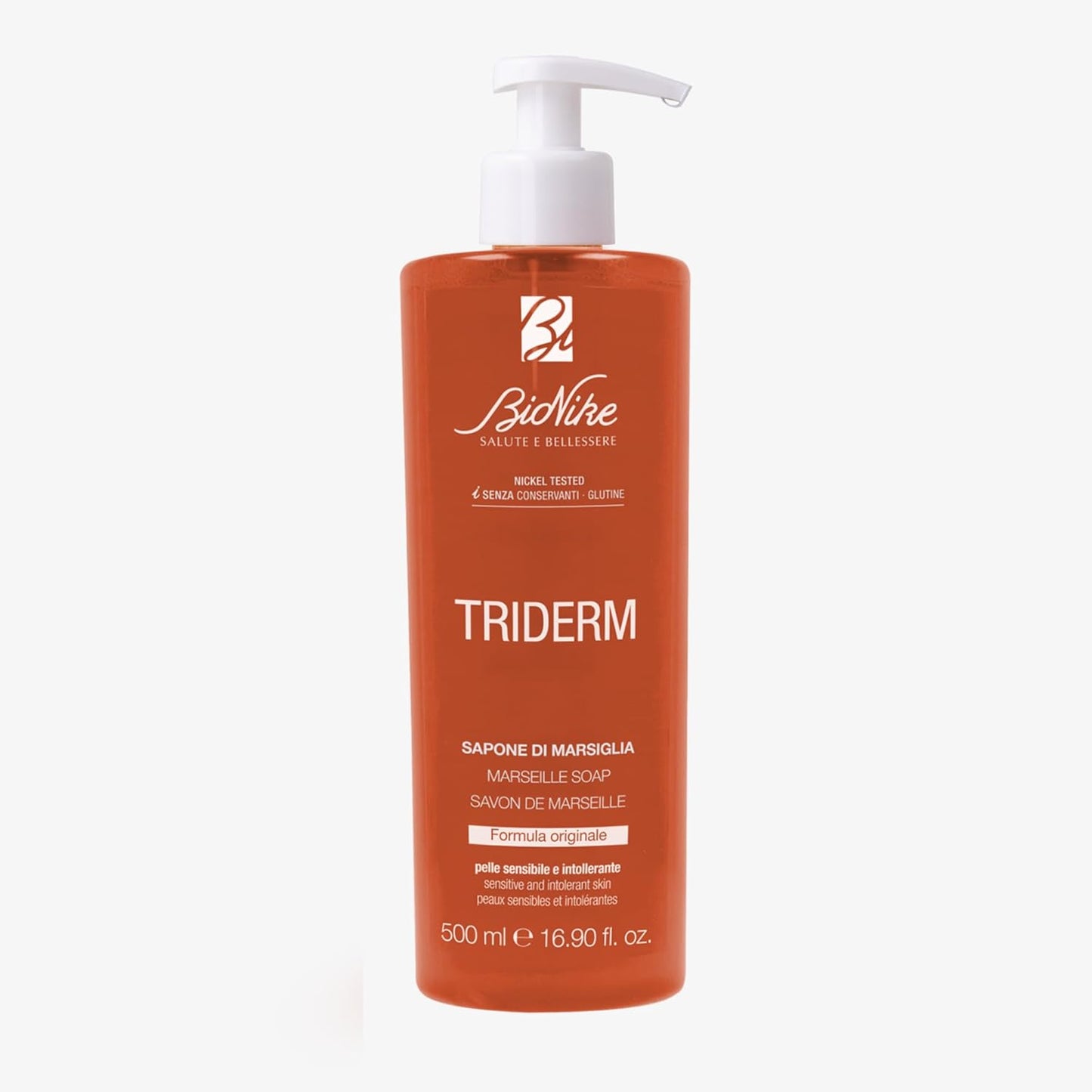 Bionike Triderm - Sapone Liquido Di Marsiglia per Pelli Sensibili E Intolleranti, Detergente Delicato Ad Azione Protettiva E Idratante, Dona Morbidezza