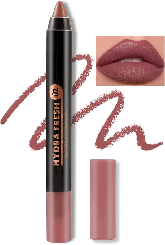 Matte Lip Crayon Lipstik Pencil Vellutato Cremoso Matte Lip Liner Copertura Completa Alto Pigmento Impermeabile Lunga Durata Rossetto per Donne, Colore Labbra Opaco Con Finitura Liscia