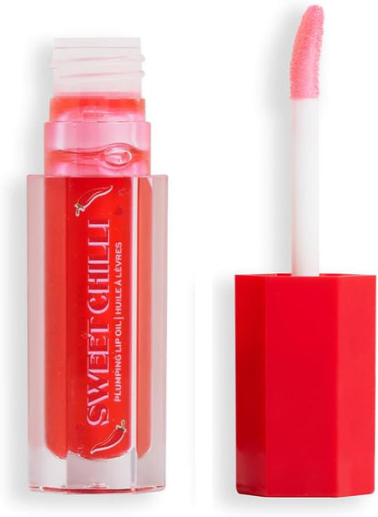 , Olio Labbra Volumizzante Sweet Chilli, Effetto Lucido, Contiene Vitamina E, Rosso, 4Ml