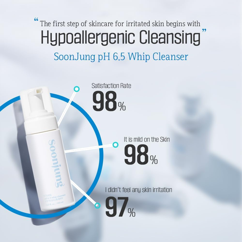 House Soonjung Ph 6,5 Whip Cleanser 5,1 Fl. Oncia (150Ml) 21AD| Detergente Viso Idratante Non Comedogeno E Ipoallergenico per Pelli Sensibili