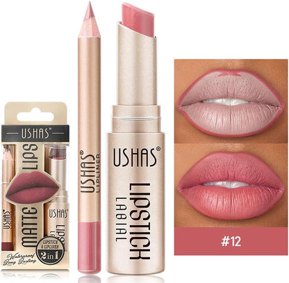 6 Colori Rossetto Opaco Set 3 Colori Matte Lip Liner Penne + 3 Colori Rossetto Opaco Vellutato Alta Pigmentato Lunga Durata Kit Trucco Labbra Con Bel Pacchetto Regalo