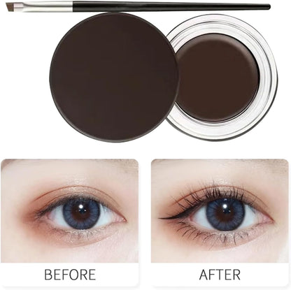 Gel Eyeliner, Gel Eyeliner in Crema a Lunga Durata Impermeabile, Pigmenti Ad Alta Intensità Trucco per Eyeliner a Prova Di Sbavature, Eyeliner Waterproof Con Pennelli Eyeliner Marrone