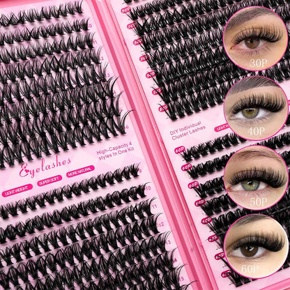 632 PCS Ciglia Finte, Ciglia Finte Ciuffetti, Ciuffetti Ciglia Finte Kit Ciglia Extension 60D Volume Lash Clusters Con Bond E Dispositivo Di Rimozione DIY Eyelash Extension Kit (30-60P)