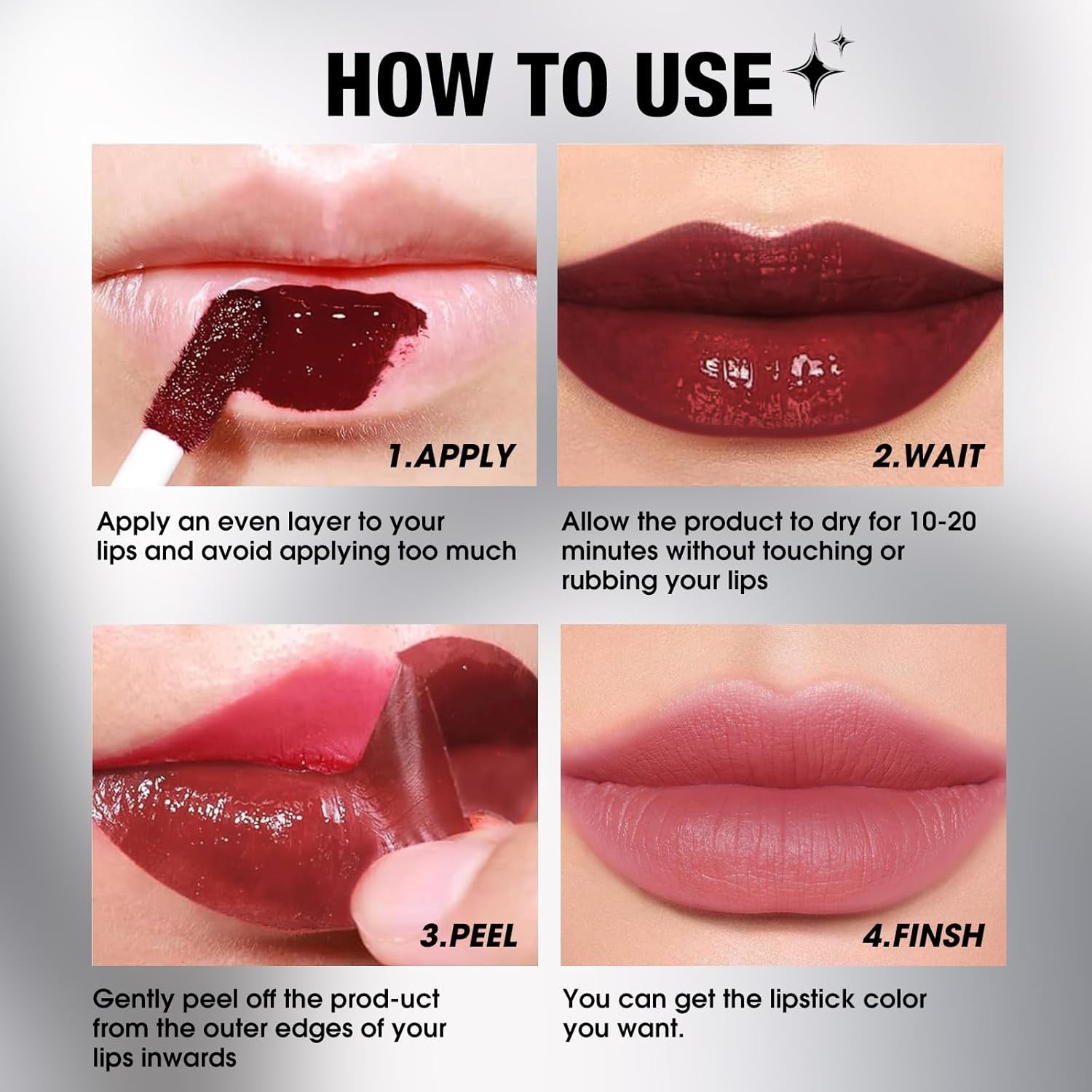 Peel off Lipliner Tattoo, Matita Labbra Rimovibile, Peel off Lip Stain Altamente Pigmentato, Peel off Lip Stain a Lunga Durata, Impermeabile, Regalo Di Trucco per Le Donne (#3, Taglia Unica)