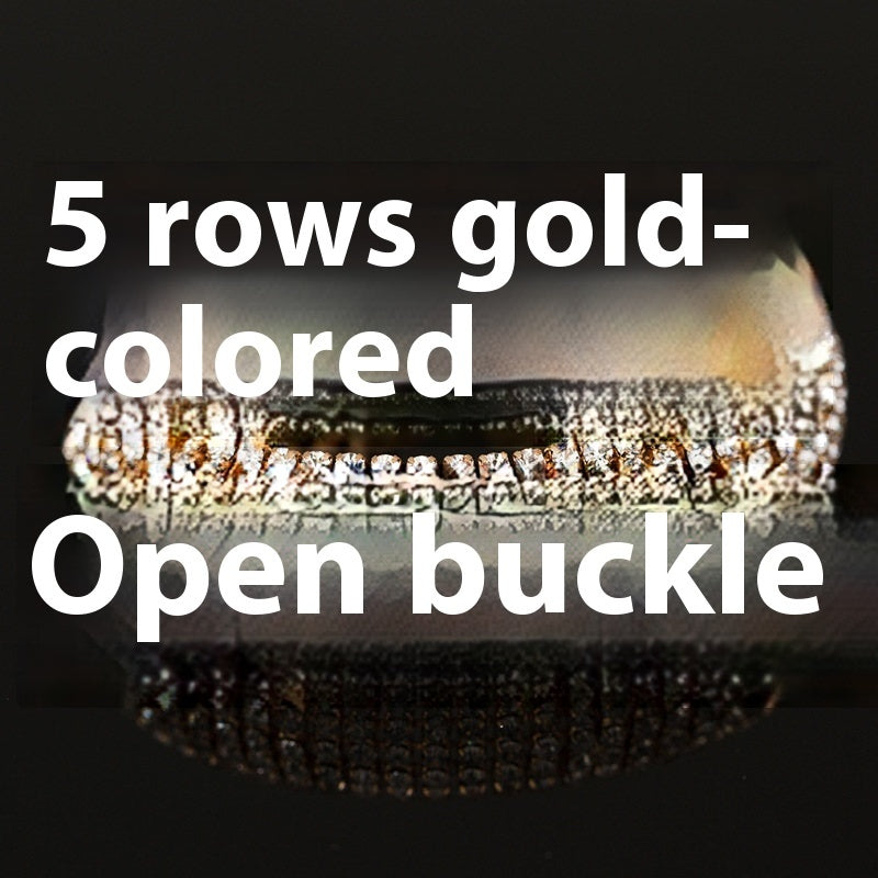 Three Drainage Diamond Bracelet Women's Full Diamond Simple European And American Style Popular Ornament