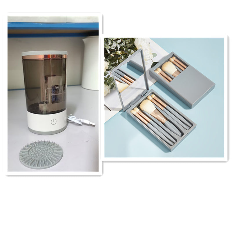 Women Eye Shadow Brush Cleaning Tool Portable Electric Makeup Brush Cleaner Machine with USB Charging Automatic Cosmetic Brush