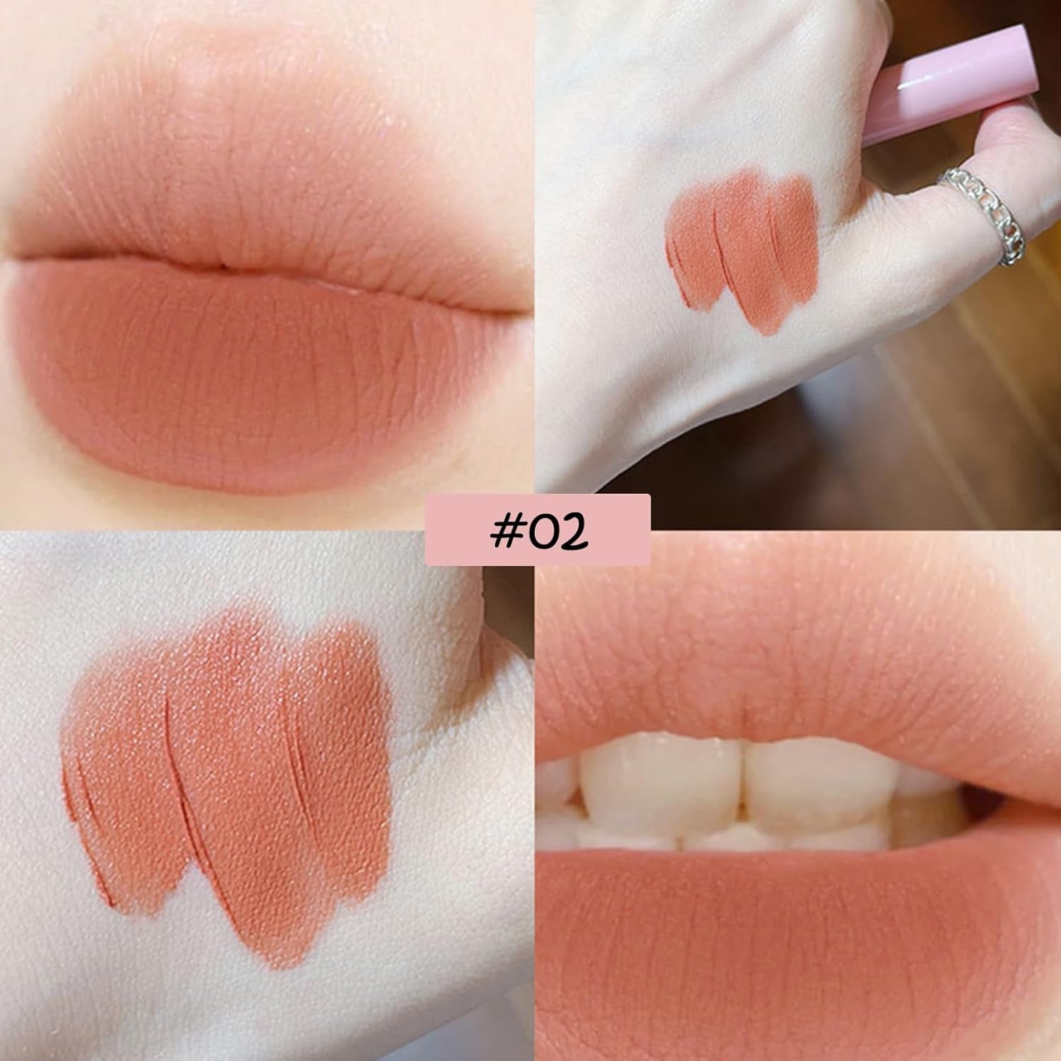 Set Di 6 Lucidalabbra Liquido in Velluto Opaco Nude Durevole, Impermeabile, Antiaderente, Non Sbiadisce, Rossetto Rosso, Regalo per Donne