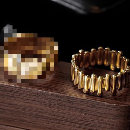 Retro Yellow 18k Gold Cool Sa Organ Diamond Ring