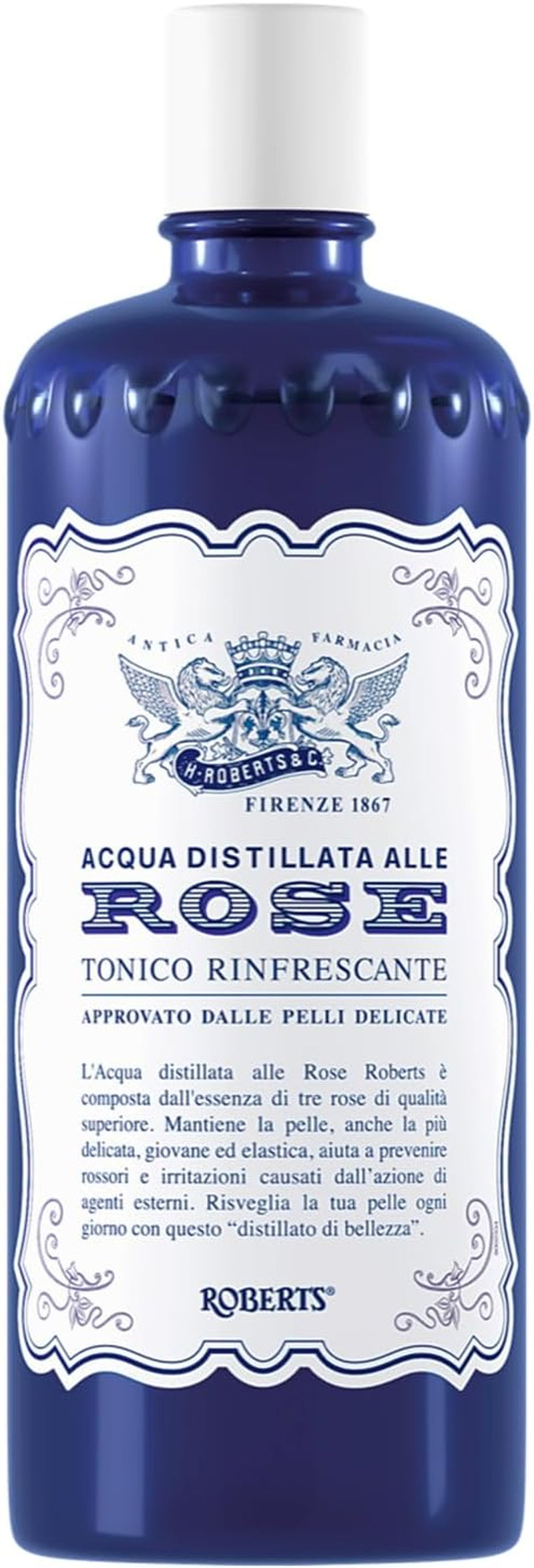 , Tonico Viso Con Acqua Distillata Alle Rose, Formula Rinfrescante Con Proprietà Idratanti, Tonificanti E Lenitive, Rende La Pelle Giovane Ed Elastica, 300Ml