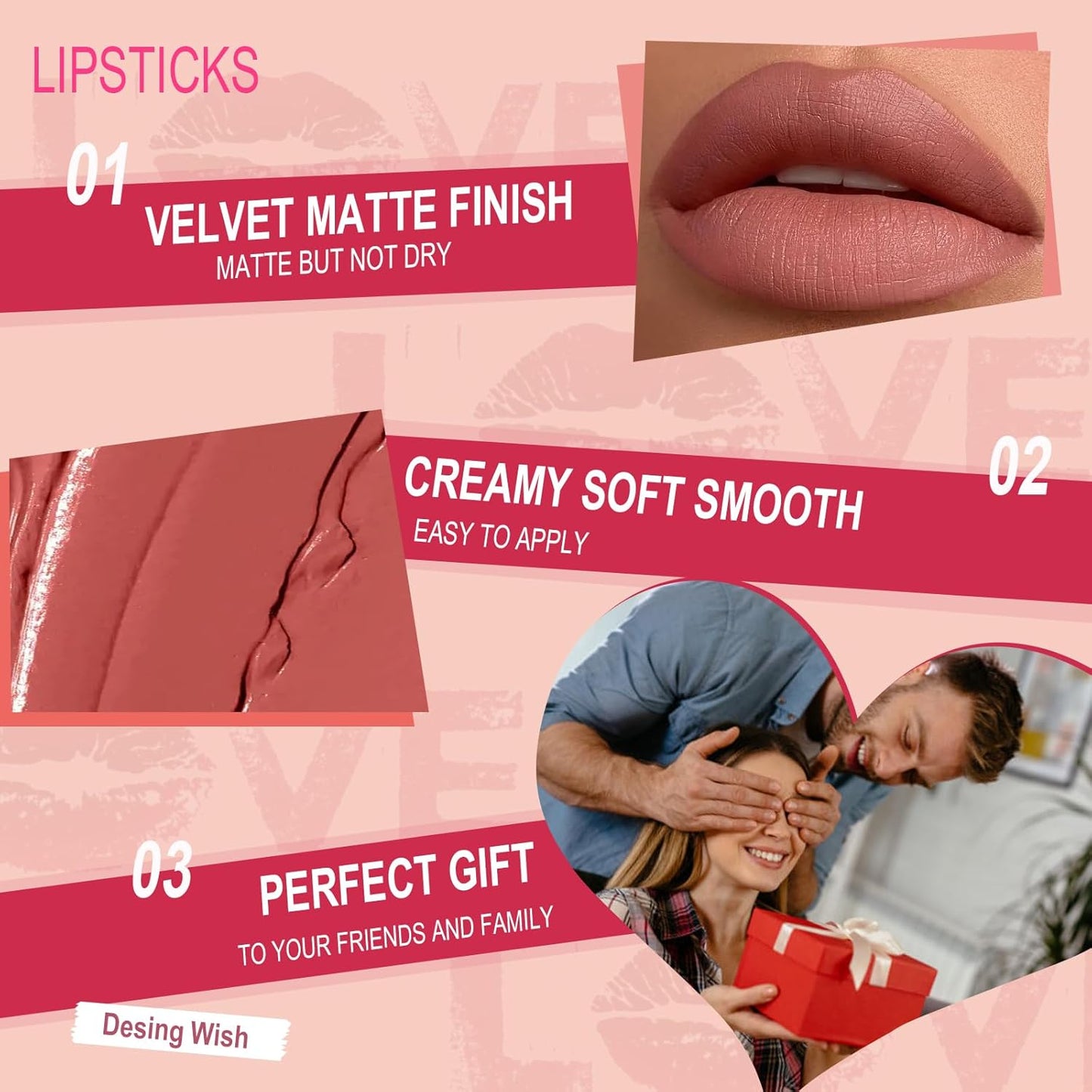 6 Pezzi Rossetto Lunga Durata Opaco Kit Matita Labbra Nudo Rosso Rossetti Set Lucidalabbra Matite Labbra Rossetto Liquido Lipgloss Lipstick Matte Trucco Regalo per Trucchi Ragazza Donna