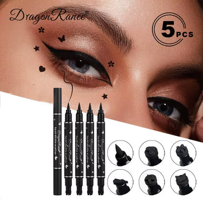 Double Head Star Seal Eyeliner Waterproof Non-Smudging Novice Heart Plum Embellished Eye Tail Eyeliner
