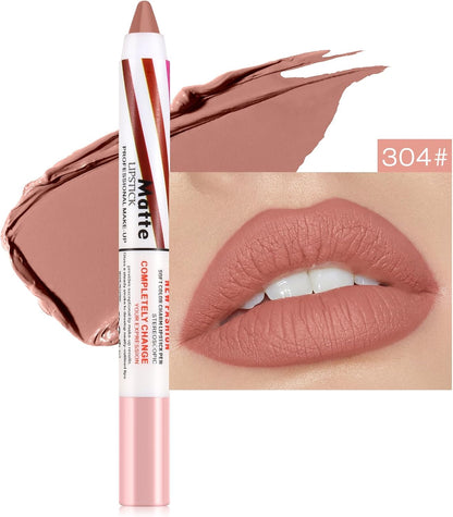 Opaco Lipstik Matita Labbra Crayon Stick Trucco, Non Sbavare Opaco Piena Copertura Colore Delle Labbra Liscia Cremosa Penna Labbra per Le Donne, Lip Liner Set Con Sharpner