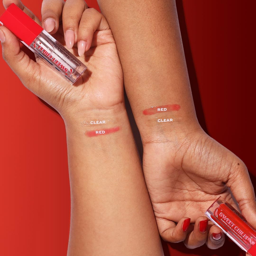 , Olio Labbra Volumizzante Sweet Chilli, Effetto Lucido, Contiene Vitamina E, Rosso, 4Ml